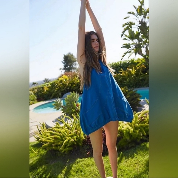 Free People Blue Tunic Top Perfect Bathing Suit Cover Up! - Picture 2 of 5